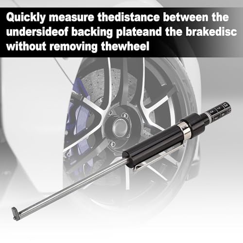 2pcs Brake Pad Thickness Gauge Measure Tool, Car Brake Measuring Tool with Scale for Internal External Pads, Tire Tread Depth Detector Pen, 1.5mm Minimum Measurement Automotive Brake Shoe Tester Kit