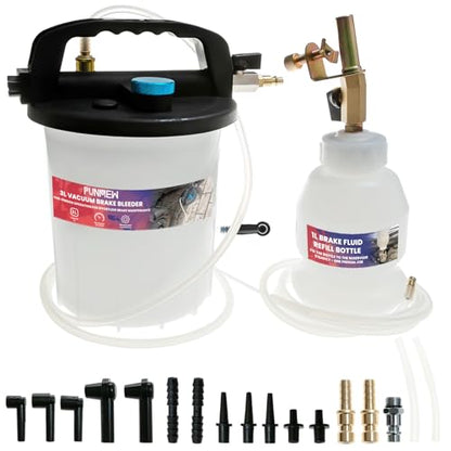 3L Vacuum Brake Bleeder Kit One Person Pneumatic Brake Fluid Bleeder Kit with 3L Fluid Extractor and 1L Refilling Bottle