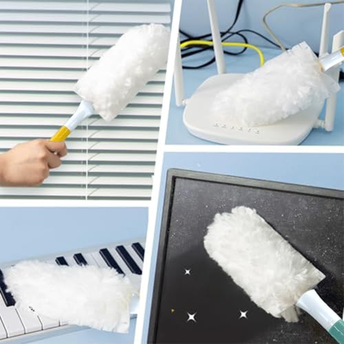 Car Interior Duster - Ultimate Cleaning Tool for Cars, House, and Office - Compact Mini Design for Effortless Dust Removal Double-Sided Design 2handle +10 Duster Refills. - style: Duster