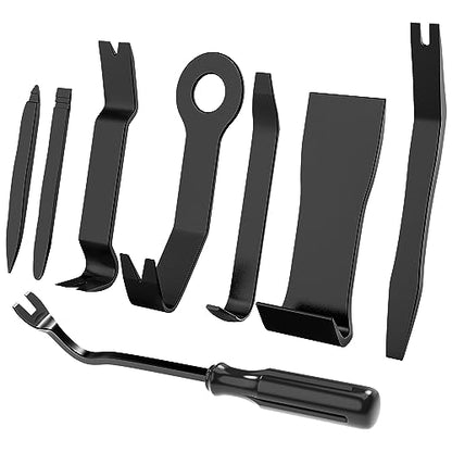 Nilight 8PCS Auto Trim Removal Tool Kit No-Scratch RemovalTool Kit for Car Audio Dash Panel Window Molding Fastener Remover Tool Kit-Black - color: Black, size: 8Pcs