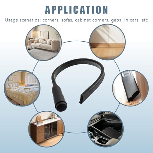 2-Pack 25in Flexible Vacuum Crevice Tool for 1-1/4in and 1-3/8in Hoses | Includes two 25in flexible crevice tools for cleaning narrow gaps; fits vacuum hoses with 1-1/4in or 1-3/8in inner diameters.
