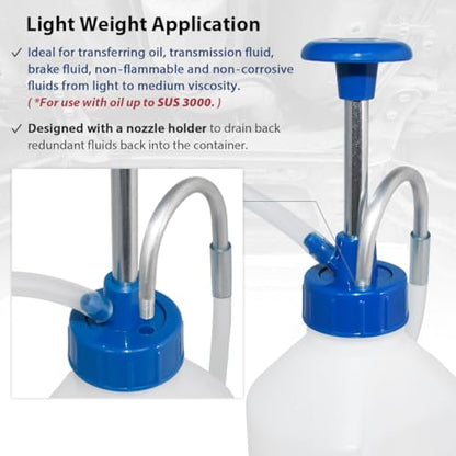 FIRSTINFO 1.05 Quart (1 Liter) Multi-Purpose Oil Transfer Pump | Made in Taiwan, Precise Fluid Dispensing in Tough-to-Reach Confined Spaces in Tools, Equipment, Machinery and Vehicles, A1122
