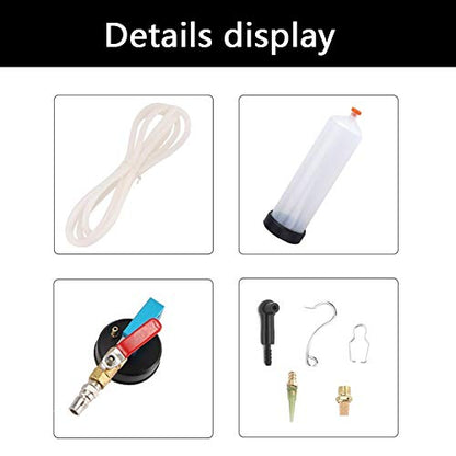 DEDC Universal Auto Brake Fluid Extractor, Power Steering Oil Change Replacement Tool, Brake and Clutch Fluid Drained Bleeder Tool Equipment Kit for Car Motorcycle