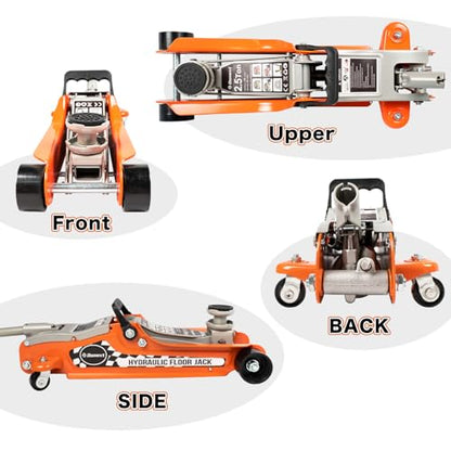 2.5 Ton Low Profile Racing Floor Jack, Heavy Duty Steel Construction, Lifting Range 3.35"-14.17" - size: 2.5 Ton Basic model