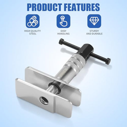 KZINO Heavy Duty Brake Caliper Compression Tool - Universal Motorcycle & Auto Caliper Spreader, Piston Compressor & Brake Pad Press Tool Kit
