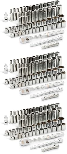 GEARWRENCH56 Pc. 3/8" Drive 6 Pt. 120XP Mechanics Tool Set, Standard & Deep, SAE/Metric - 80550P (Pack of 3) - size: 3/8" (Pack of 3), style: 56-piece kit
