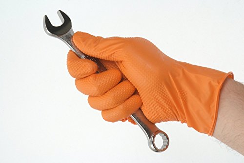 EPPCO TigerGrip 8-Mil Nitrile Glove Disposable Powder, Latex Free Textured Superior Grip Orange Gloves, XXL, Box of 90 - size: 2X-Large (Pack of 90)