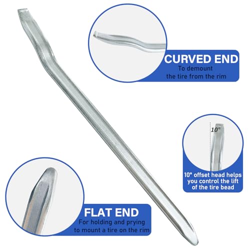 17.3" Tire Spoons Lever Changing Tools, 2 Pack Mount/Demount Lever Pry Bar, Bead Lifting Tool Tire Iron Spoon for Tire Changer Auto Maintenance