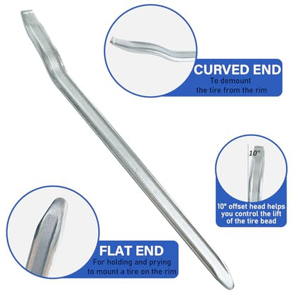 17.3" Tire Spoons Lever Changing Tools, 2 Pack Mount/Demount Lever Pry Bar, Bead Lifting Tool Tire Iron Spoon for Tire Changer Auto Maintenance