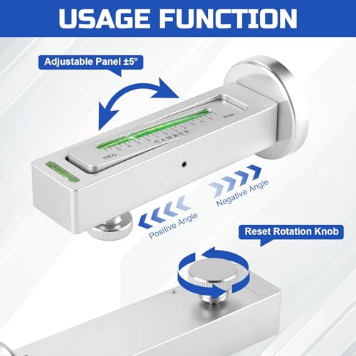 Amiss Universal Magnetic Gauge Tool, High-Accuracy Camber Caster Gauge, Strong Magnetic Base Adjustable Wheel Alignment Tool for Automotive Vehicle Truck RV Tire Repair, Car Accessories(Silver) - color: Sliver-1pc