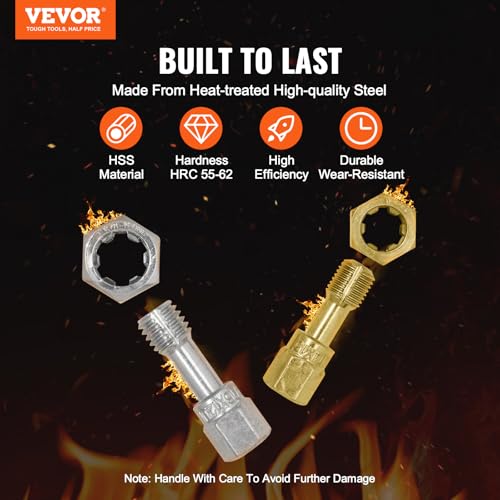 VEVOR Thread Chaser Set - 49-Piece UNC UNF and Metric Thread Restorer Tool Rethreading Tool Kit with 22 Taps 24 Dies 3 Thread Files Storage Case Heat Treated Steel for Mechanics DIY Enthusiasts - size: 49PCS, style: SAE&METRIC