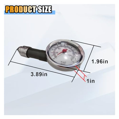 JOYCOURT Tire Pressure Gauge for Cars (0-100 Psi), Digital Mechanical Tire Air Pressure Tester, 2PCS