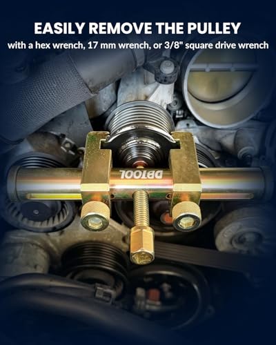 DPTOOL Harmonic Balancer Puller Set Crankshaft Pulley Removal Tool | Universal Ribbed Auxiliary Drive Belt Pulley Puller Remover Tool for A/C Unit Water Pumps,Crankshafts and Alternators Pulleys