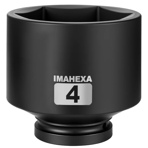 1" Drive Shallow Impact Socket,4 Inch SAE Jumbo Socket,CR-MO 6 Point for Easy Removal of Large Axle Nut（SAE) - size: 1 Inch Shallow 4", style: 1"Drive Shallow Impact Socket