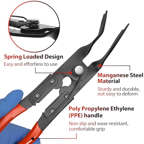 Keze 3 Pcs Auto Clip Pliers Set and Fastener Remover,Car Trim Rivet Removal Pry Tool Repair Kit with Storage Bag for Automotive Door Panel,Upholstery,Dashboard,Plastic Fasteners - color: Red-Auto Clip Pliers Set