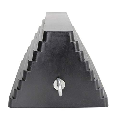 Extreme Max 5001.5775 Heavy-Duty Rubber Wheel Chock with Eyebolt - Each