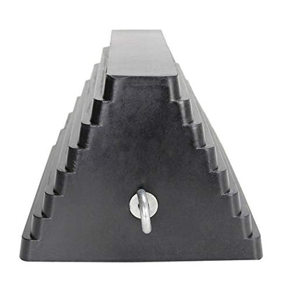 Extreme Max 5001.5775 Heavy-Duty Rubber Wheel Chock with Eyebolt - Each