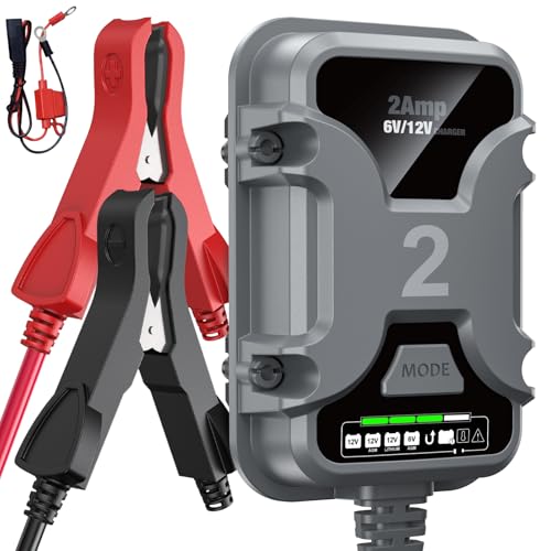 2A 6V/12V Smart Battery Charger Plug in – Auto Maintainer & Desulfator for AGM/Lithium – Trickle Charging for Cars, Boats, RVs - size: 1 Bank(2A)