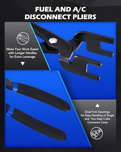 Orion Motor Tech 26pc Fuel Line Disconnect Tool Set, Master Quick Disconnect Tool Kit with Fuel and AC Disconnect Pliers, Fuel Line Removal Tool Set for AC Fuel & Transmission Systems, Black - color: Black