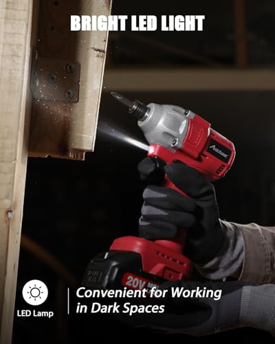 AVID POWER 20V Brushless 1/4'' Impact Driver Kit, 2220in-lbs High Torque, 2-Speed Mode, Variable Speed Cordless Impact Driver, Brake Stop Function, Compact Design with LED Light, 4 Sockets & 4 Bits