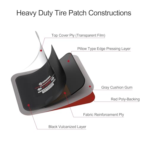 SUNSOUL 20Pcs Radial Tire Patches, 3.15" x 2.56" Heavy Duty Tire Patches | Fast Adhesion, Permanent Seal, 3 Size Options, Large Rectangular Bonding Area, Fits Car Truck, Bus, Tractor, Trailer - size: 3.15*2.56