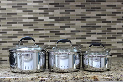 AVACRAFT Tri-Ply Stainless Steel Saucepan with Glass Strainer Lid, Two Side Spouts, Ergonomic Handle, Multipurpose Sauce Pan with Lid, Sauce Pot, Cooking Pot (Tri-Ply Full Body, 2.5 Quart) - size: 2.5 Quarts