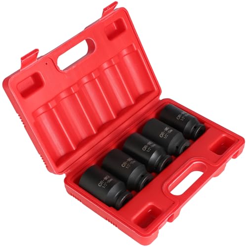 ECCPP 5 Pcs 1/2 Drive Deep Impact Socket Set | 12 Point Metric 30mm 32mm 34mm 35mm 36mm,Drive Spindle Axle Hub Nut Socket Set Use for Disassembling and Installing Axle Nuts