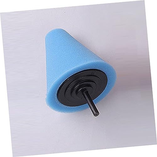 GLEAVI Automotive Cone-Shaped Buffing Pads for Car Wheel Hub Cleaning Long-Lasting Reusable Sponge Polishing Tool for Reach Areas Light Blue