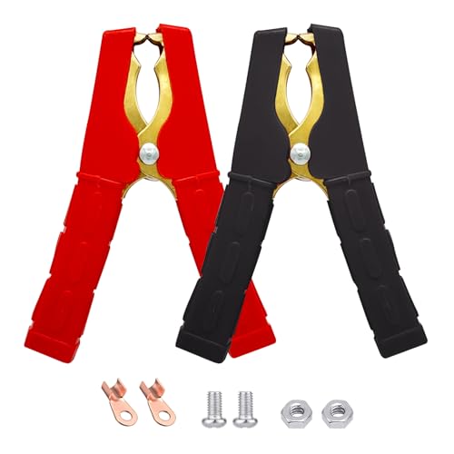 Ampper Replacement Jumper Cable Clamps, 500A Heavy Duty Car Battery Clamp Ends for Jumper Cables, Jump Starter, Charging and Testing (1 Pair) - color: 500A, size: 1 Pair