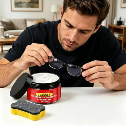 Glass Polishing Cream, 50g Instant Glass Scratch Repair Paste | Deep Cleaning & Removes Wiper Marks, Swirls, Water Spots & Windshield Cleaner & Remover for Minor Glass Scratches