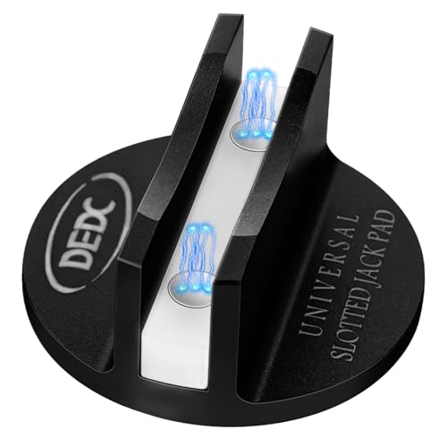 DEDC Universal Aluminum Grooved Magnetic Jack Pad Black 1 Pc, Jacking Puck Pinch Weld Frame Rail Adapter, Jack Accessories for Mechanics - color: Black 1 Pc