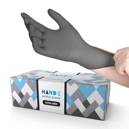Hand-E Touch Disposable Grey Nitrile Gloves 50 and 200 Count, Latex Free Medical Gloves - color: Gray (X Large)