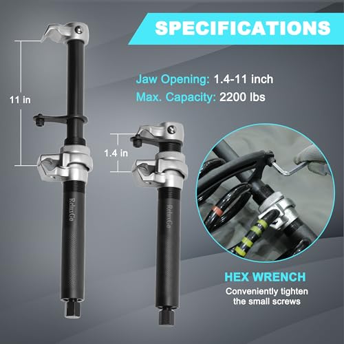 ReluxGo Coil Spring Compressor Tool Automotive 2 pcs Heavy Duty Macpherson Strut Spring Compressor Set with Safety Bracket for Car Truck ATV UTV, 2200 LB Capacity, Coil Spring Compression Tool - size: 3PCS Spring Compressor Set