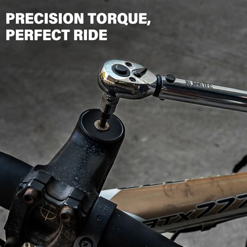 14-Piece 1/4" Drive Click Torque Wrench Set, 5-25Nm ±3%, Master Kit with 11 CR-V Bits (H2-H8/T20-T40/PH1-PH2), 4" Extension & Adapter, 72-Tooth Head for Bicycle Repair - size: 14pcs 1/4"
