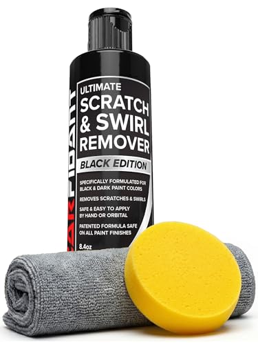 Carfidant Black Scratch and Swirl Remover - Car Scratch Remover for Vehicles Paint - Polishing Compound for Cars with Pad - Cutting Compound Paint Restorer - style: Black Scratch Remover Kit with Towel