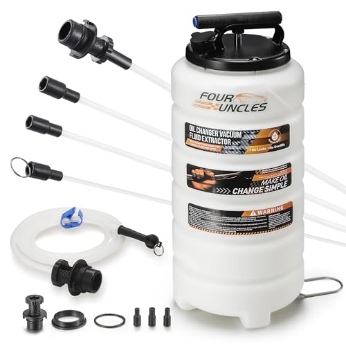 FOUR UNCLES Oil Extractor - Vacumm Fluid Extractor with Pump Tank Remover & Tubes for Oil Change and a Hose for Brake Bleeding - size: 15L Manual