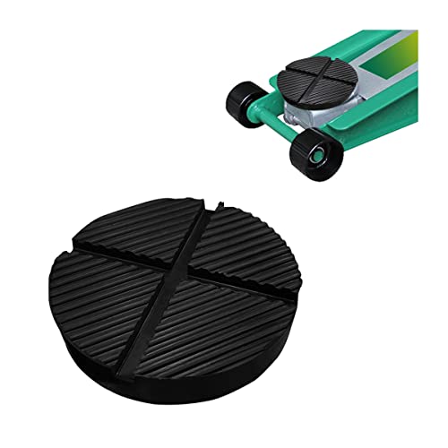 Universal Floor Jack Rubber Pad, Jack Pad Adapter Pinch with Cross Groove Design, Weld Side Frame Rail Protector Puck, Slotted Jack Stands Disk, Auto Accessories Fit for Most Cars (1)