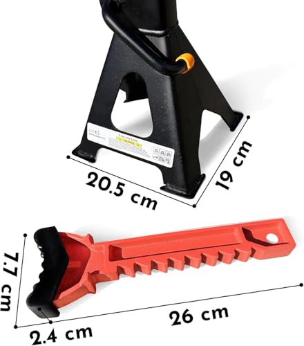 3.0 Ton Jack Stand (6000 lbs Capacity) with Double Lock and Rubber Cap to Lift Car SUV Truck MPV RV, Self-Locking Ratcheting Heavy Duty Big Floor Jack Stands for Vehicles (Set of 2)