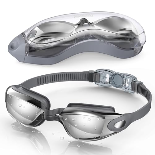 Aegend Swim Goggles, Swimming Goggles No Leaking Full Protect Adult Youth - color: Gray Silver