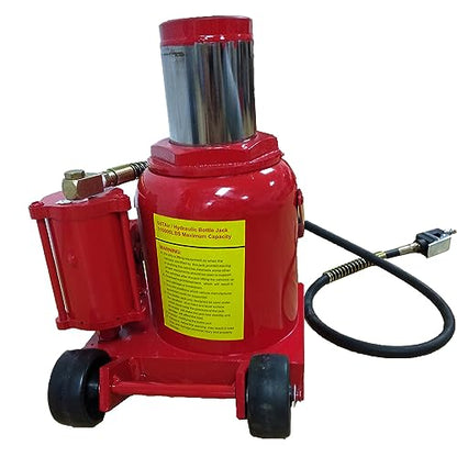 Bottle Jack 50 Ton Air Pneumatic Hydraulic Bottle Jack 110000LBS | with Manual Hand Pump For Automotive Car Truck Travel Trailer Repair Shop Lift Tool Red