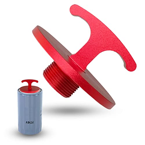 Oil Filter Plug Tool, Aluminum Alloy Oil Filter Cap Off Tool for Dodge Ram 2500, 3500, 4500, 5500 Cummins 05083285aa Mo285 Turbo Diesel 5.7l 6.4l 6.7l (Red) - color: Red