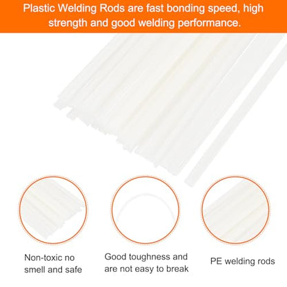 MECCANIXITY 30pcs 8 Inch Plastic Welding Rods PE Welding Strips Welder Rods for Plastic Welder, Car Bumper, Kayak Repair, White - color: White