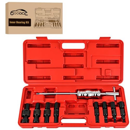 GOOACC 9PCS Blind Inner Bearing Puller Set, Slide Hammer with Expandable Collets 8-32MM Blind Hole Collet Bearing Slide Hammer Puller Set Internal Pilot Bearing Removal Tool for Axles Bearings, Red - color: 9pc Blind Inner Bearing Puller Red