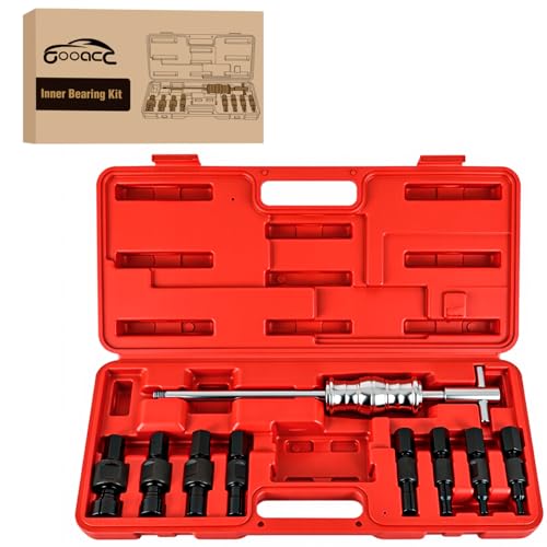 GOOACC 9PCS Blind Inner Bearing Puller Set, Slide Hammer with Expandable Collets 8-32MM Blind Hole Collet Bearing Slide Hammer Puller Set Internal Pilot Bearing Removal Tool for Axles Bearings, Red - color: 9pc Blind Inner Bearing Puller Red