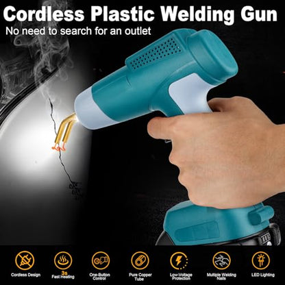 Cordless Plastic Welder Gun Compatible with Maki-ta 18V Battery with 600PCs Hot Staples Plastic Welding Kit for Car Bumper and other plastic Repairing(No Battery)