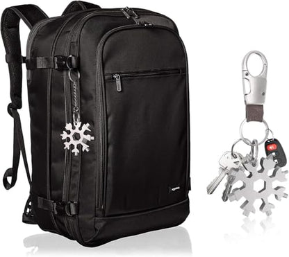18-in-1 Snowflake Multi Tool,Function Stainless Steel Bottle Opener/Wrench, Flat Cross Screwdriver Kit Snowflake, Outdoor Durable and Portable，Great Gift for Mens (silvery)