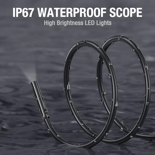 USB C Endoscope Camera with Light, Teslong Type-C Snake Borescope Camera with 8 LED Lights, 10FT Flexible Waterproof Inspection Cam, Fiber Optic Scope Compatible with iPhone 15/16/17, Android Phone | Plug and Play, 8 LED Lights, 1.0MP HD Camera, IP67 Wate