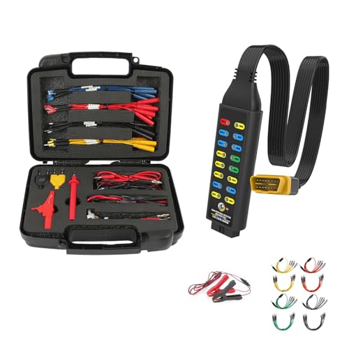 OBD2 Breakout Box OBDII Protocol Detector for Professional Automotive Diagnostics 48PCS Automotive Circuit Test Leads Kit Electrical Breakout Leads Kit