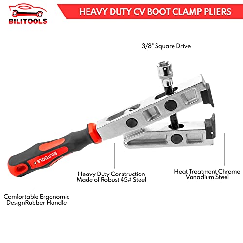 BILITOOLS CV Boot Clamp Pliers, 3/8" Drive, for Ear Clamps | Heavy Duty Construction, Fits CV Joint Axle Boot Clamps, 3/8" Drive, Easy Installation, Durable Design
