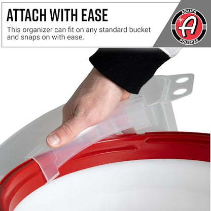 Adam's Polishes Bucket Organizer - Portable Multipurpose Bucket Attachment Tool Caddy for Organization, Cleaning, Storage, Detailing & Car Washing